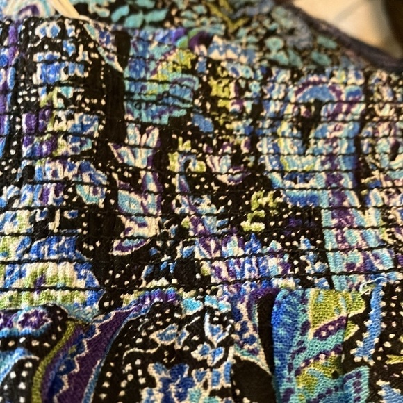 Lascana: Elastic Off the Shoulder (with straps) Blue Paisley Midi Dress- 14 - Picture 5 of 16